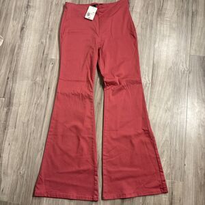 Women’s Wide Leg Boho Pink Pants Bell Bottom Flare Size Large